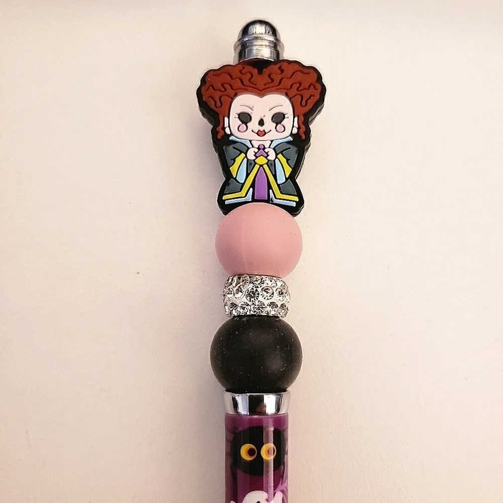 Handmade Hocus Pocus Winifred Sanderson Beaded Silicone Focal Bead Pen